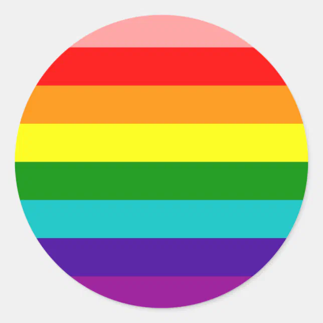 First Rainbow Gay Pride Flag Classic Round Sticker | Zazzle