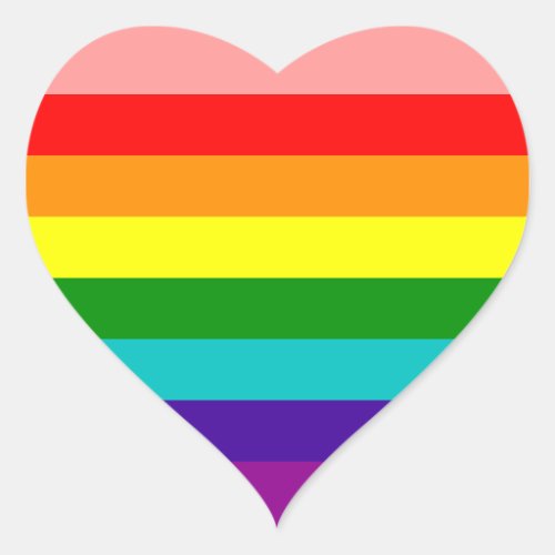 First Rainbow Gay Pride Flag Heart Sticker