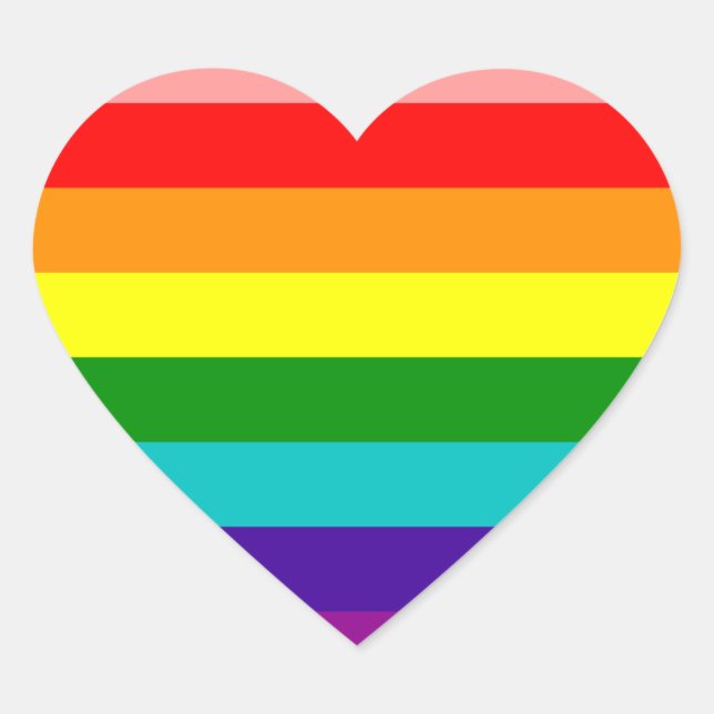 First Rainbow Gay Pride Flag Heart Sticker (Front)