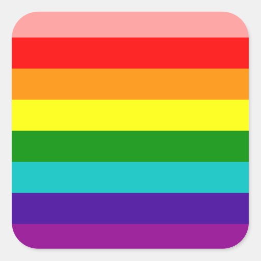 First Rainbow Gay Pride Flag Square Sticker | Zazzle