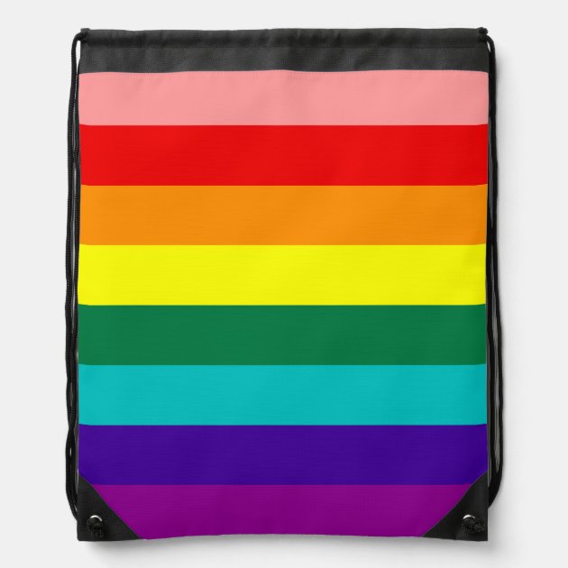 Regenbogen Pride Flagge Drawstring Bag – Schwarzer Turnbeutel Mit LGBT-Motiv | Wasserabweisend & Vielseitig