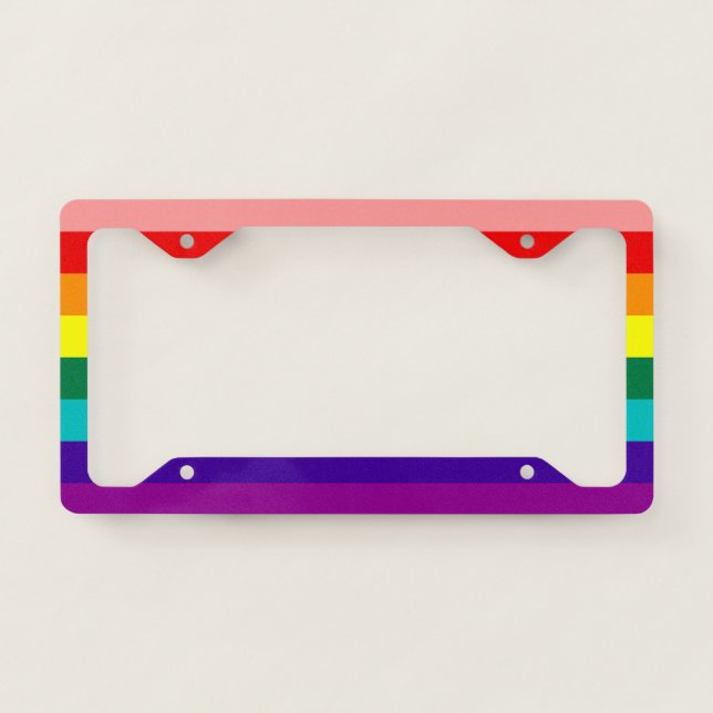 First Rainbow Pride Flag License Plate Frame (Front)