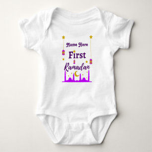 First Ramadan   Custom Name Baby Bodysuit
