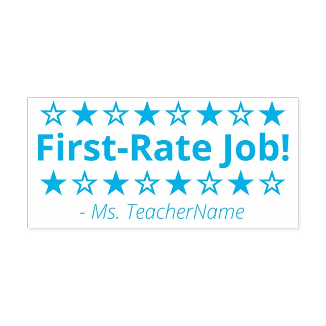 "First-Rate Job!" Marking Rubber Stamp (Design)