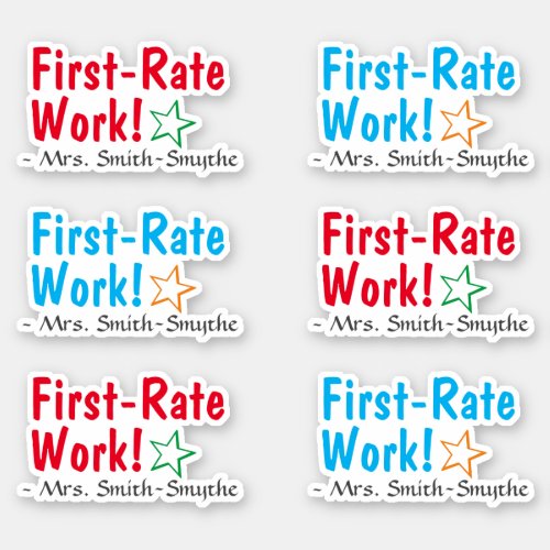 First_Rate Work  Custom Instructor Name Sticker