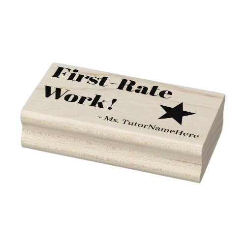First_Rate Work  Custom Tutor Name Rubber Stamp