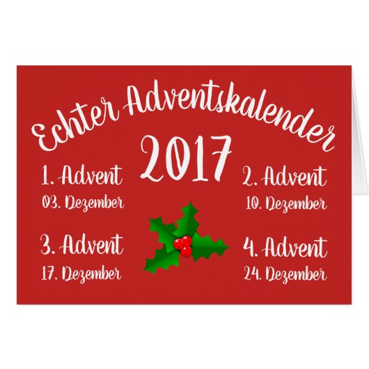 First Real Advent Calendar Cards (Front Horizontal)