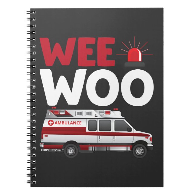 First Responder Ambulance Car Aid Ems vehicle Notebook (Front)