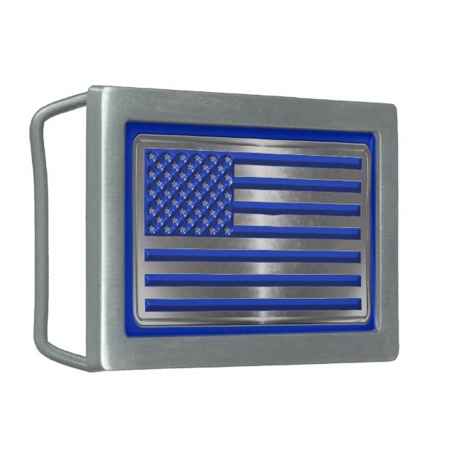 First Responder American Flag Belt Buckle (Front Left)