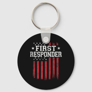First Responder American Flag Usa Patriot Patrioti Keychain