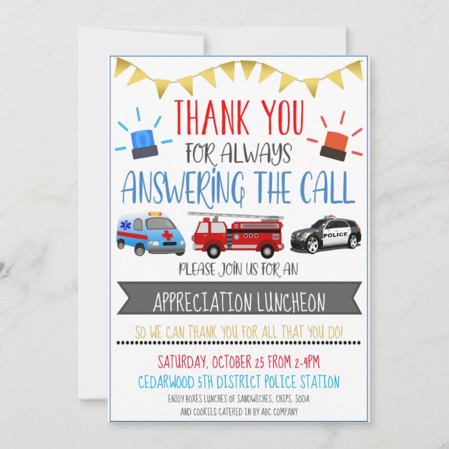 First Responder Appreciation Event Invite (Front)