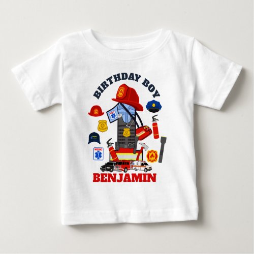 First Responder Birthday Boy  emergency  Baby T_Shirt