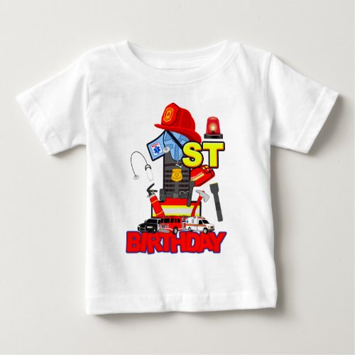 First Responder Birthday Boy  emergency  Baby T_Shirt