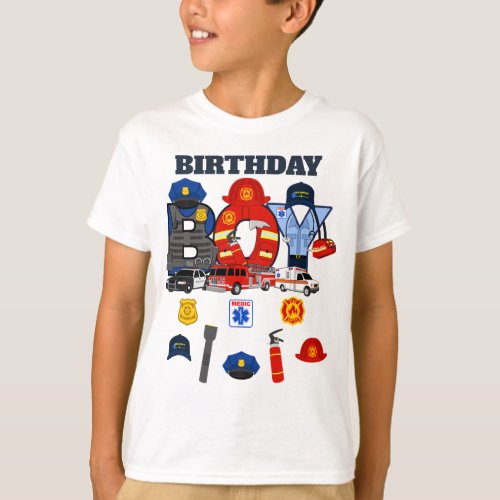 First Responder Birthday Boy  emergency  T_Shirt
