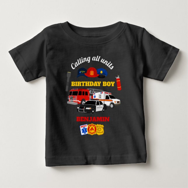 First Responder Birthday Boy shirt (Front)