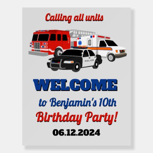 First Responder Birthday Party Welcome Sign