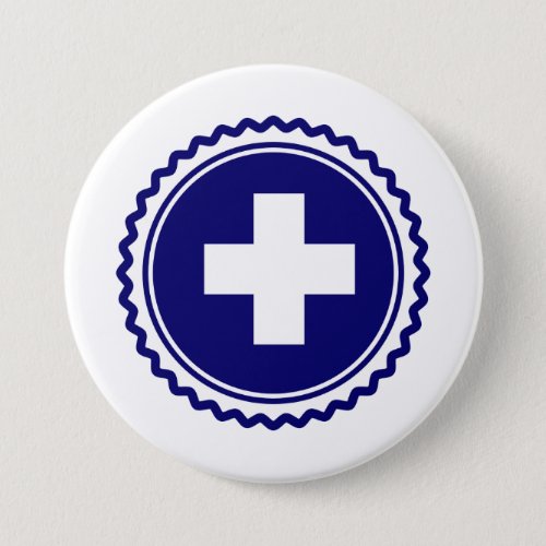 First Responder Blue Health Care Cross Pinback Button