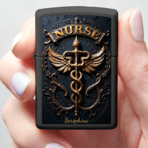 First Responder Caduceus Nurse Protection Symbol Zippo Lighter