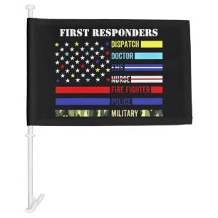 First Responder Car Flag