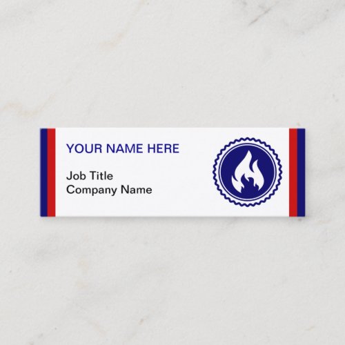 First Responder Firefighter Blue Flame Badge Mini Business Card