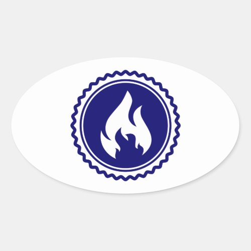 First Responder Firefighter Blue Flame Badge Oval Sticker