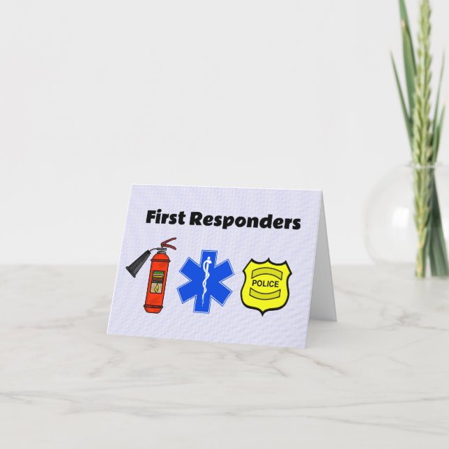 First Responder Icons Greeting Card (Front)