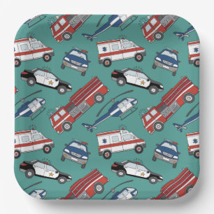 First Responder Paper Plates, Emergency Hero Plates