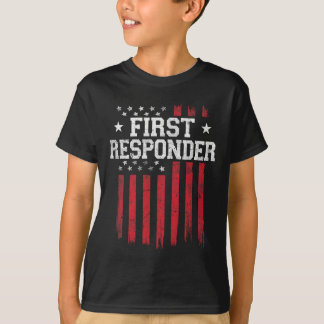 First Responder Proud American Flag Usa Patriot Pa T-Shirt