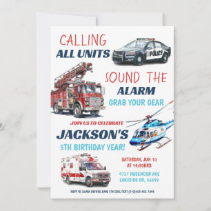 First Responder Units Birthday Invitation Template