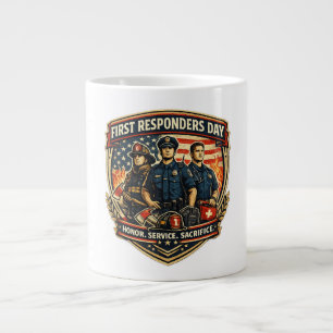 First Responders Day Honor Service Sacrifice Vinta Giant Coffee Mug