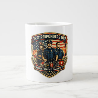 First Responders Day Honor Service Sacrifice Vinta Giant Coffee Mug