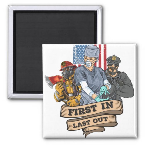 First Responders Day nurse firemen police Magnet