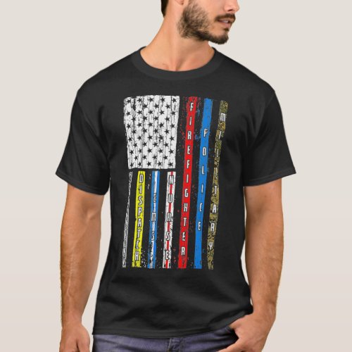 First responders Patriotic  military police T_Shirt
