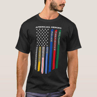 First Responders  Police Military Firefighter Nurs T-Shirt