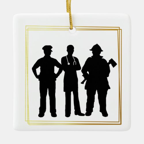 First Responders Silhouettes Christmas Ornament