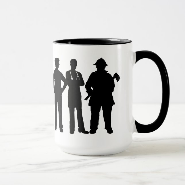 First Responders Silhouettes Name Mug (Right)
