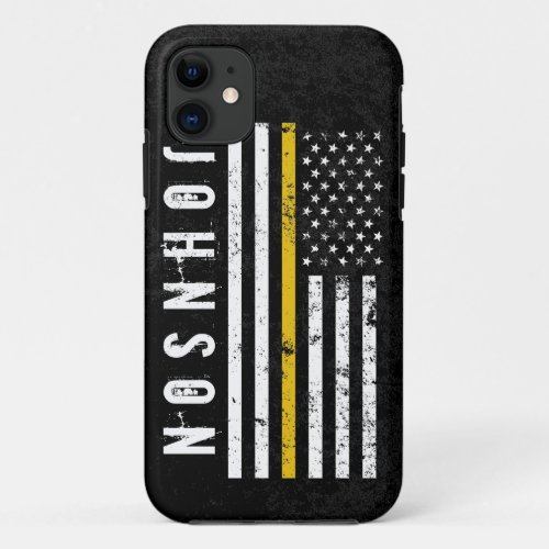 First Response Style American Gold Line Flag iPhone 11 Case