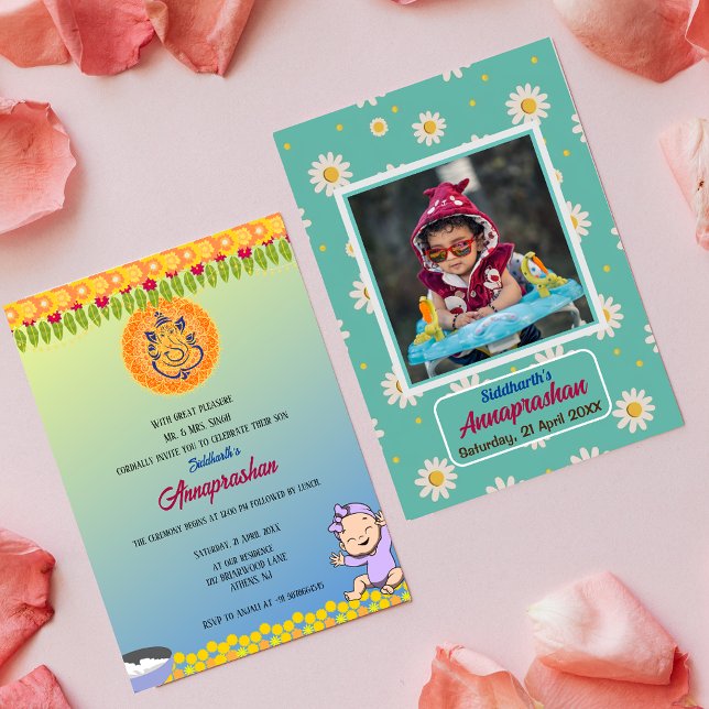 First Rice "Annaprashan" Indian Baby Image Invitation (Creator Uploaded)