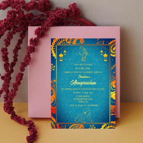 First Rice Annaprashan Indian Baby Invitation