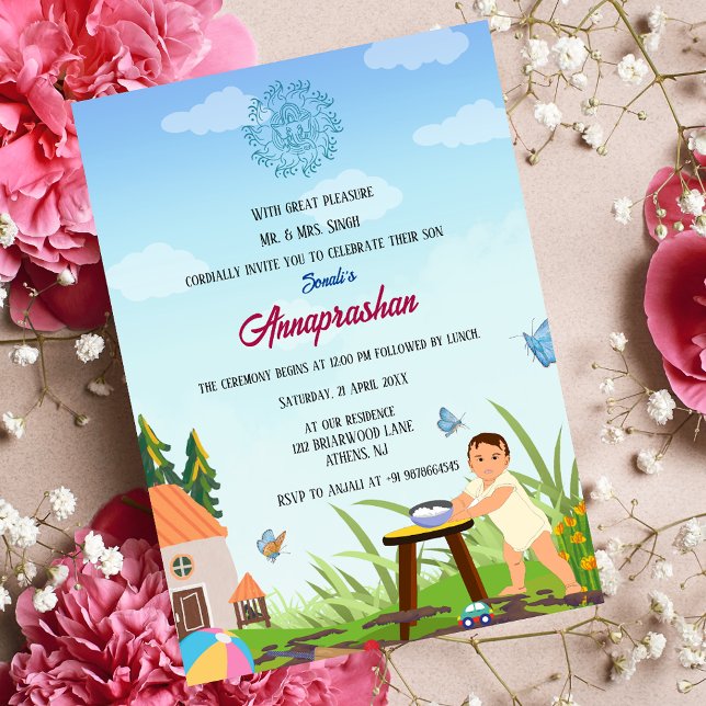 First Rice "Annaprashan" Indian Baby Invitation (Creator Uploaded)