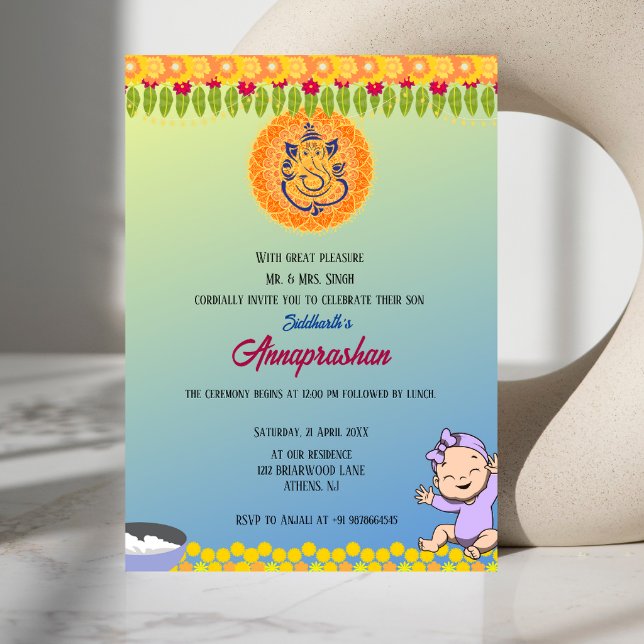 First Rice "Annaprashan" Indian Invitation (Creator Uploaded)