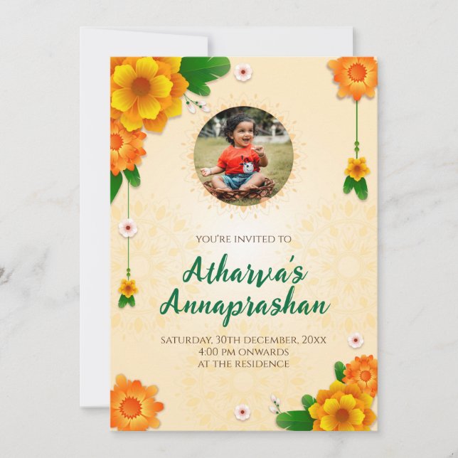 First Rice feeding ceremony invite Annaprasan (Front)