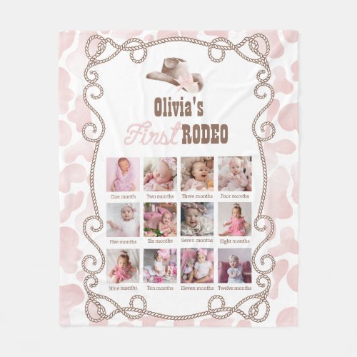 First Rodeo 1st Birthday Dusty Pink Photo Sign