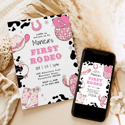 First rodeo 1st birthday pink girl birthday