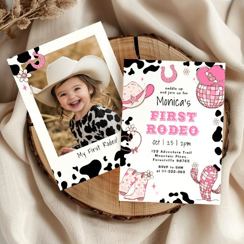 First rodeo 1st birthday pink girl photo birthday