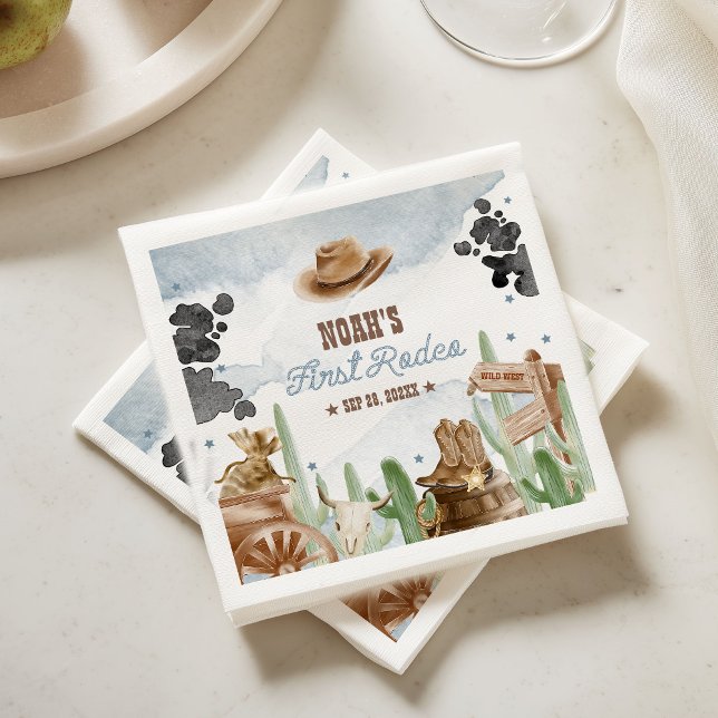 First Rodeo 1st Birthday Rustic Wild West Napkins (Creator Uploaded)