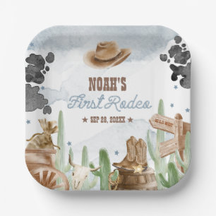 First Rodeo 1st Birthday Rustic Wild West Paper Plates