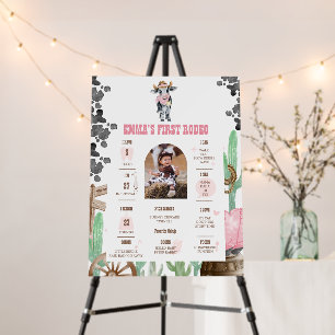 First Rodeo Baby Cow Wild West Milestone Sign 