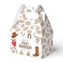 First Rodeo Beige Wild Wild West Boy 1st Birthday Favor Boxes