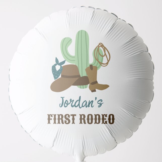 First Rodeo Birthday 1st Cowboy Western Balloon (Front)